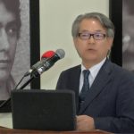 El embajador de Japón en la República Dominicana, Hiroyuki Makiuchi, en el acto de entrega de la donación al Servicio Geológico Nacional.