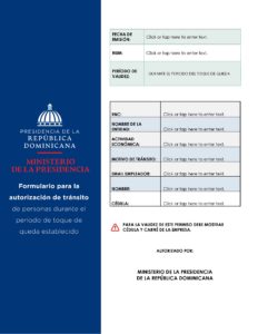 Permisos para circular en toque de queda