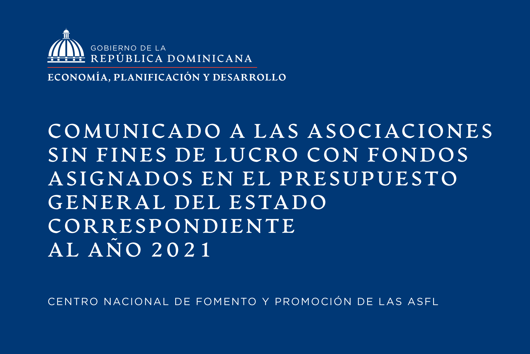 El CASFL informa a las ASFL que las solicitudes de subvenciones de fondos aprobadas en el Presupuesto General del Estado correspondiente al año 2021 ya se encuentran disponible en SIGASFL