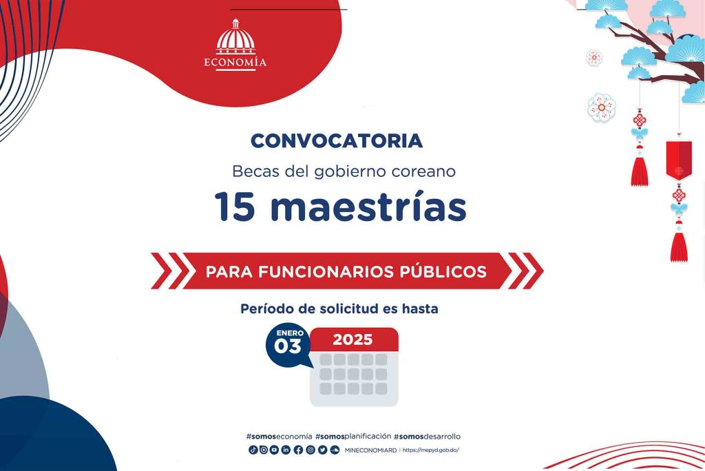 Anuncian convocatoria para aplicar a becas del gobierno coreano que dispone de 15 maestrías para funcionarios públicos