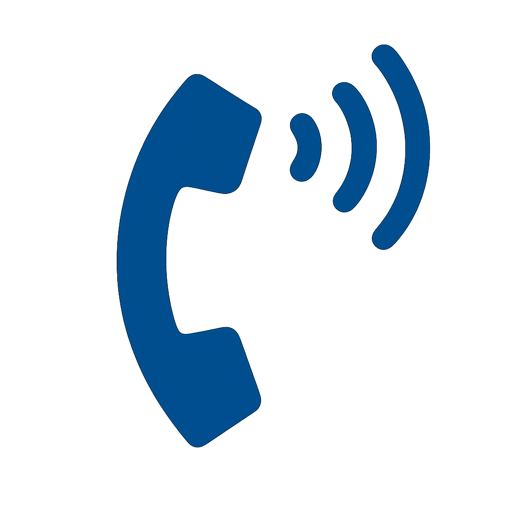 ícono azul de teléfo